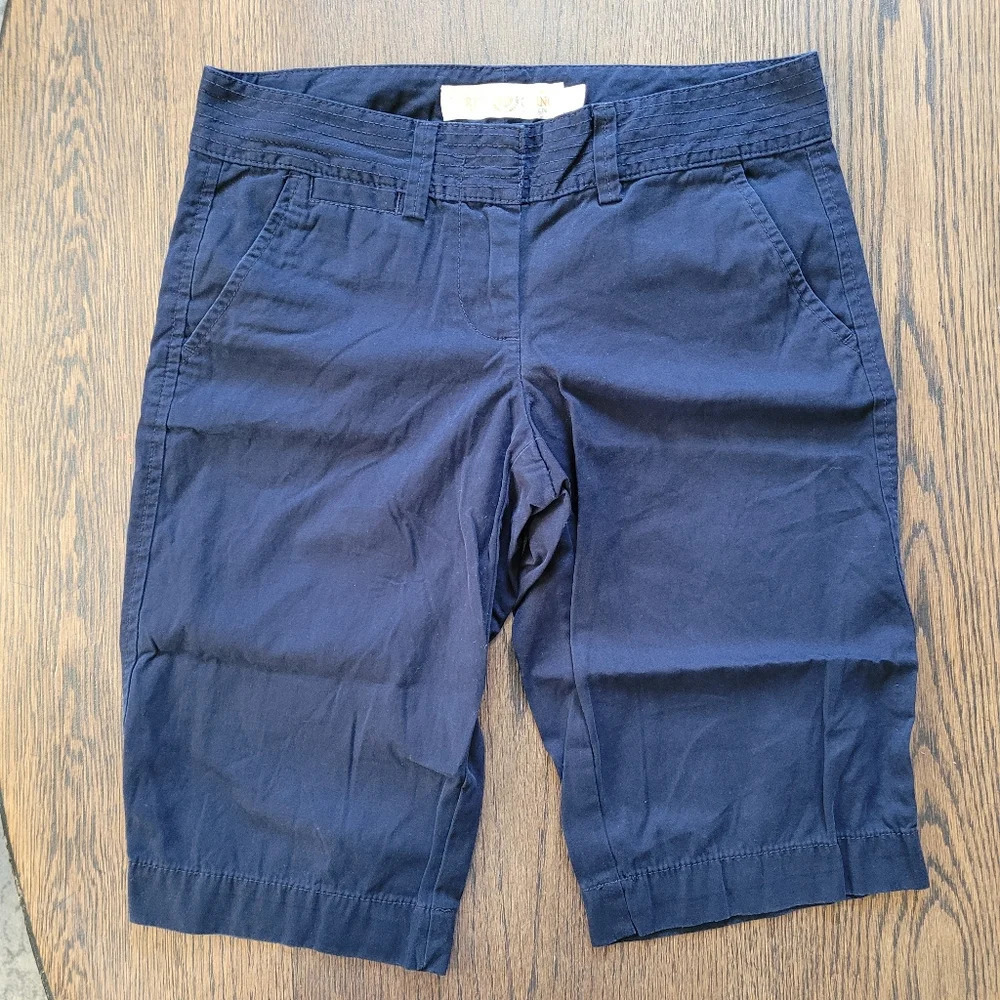 J. Crew Navy Blue Chino Classic Twill Cotton Shorts City Fit Size Women's 0 - Picture 1 of 8